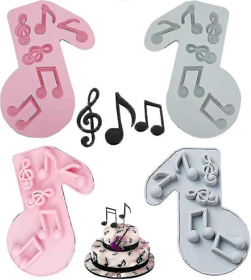 4 قطع الموسيقى أوت سيليكون العفن، الموسيقى أوت فندان العفن الموسيقية حلوى العفن لتزيين كعكة Sugarcraft كعكة الشوكولاته وصياغة