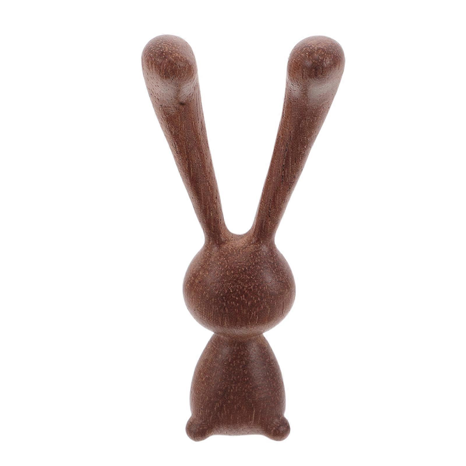 Mini Wood Bunny Figurine Easter Rabbit Statue for Nursery Decoration