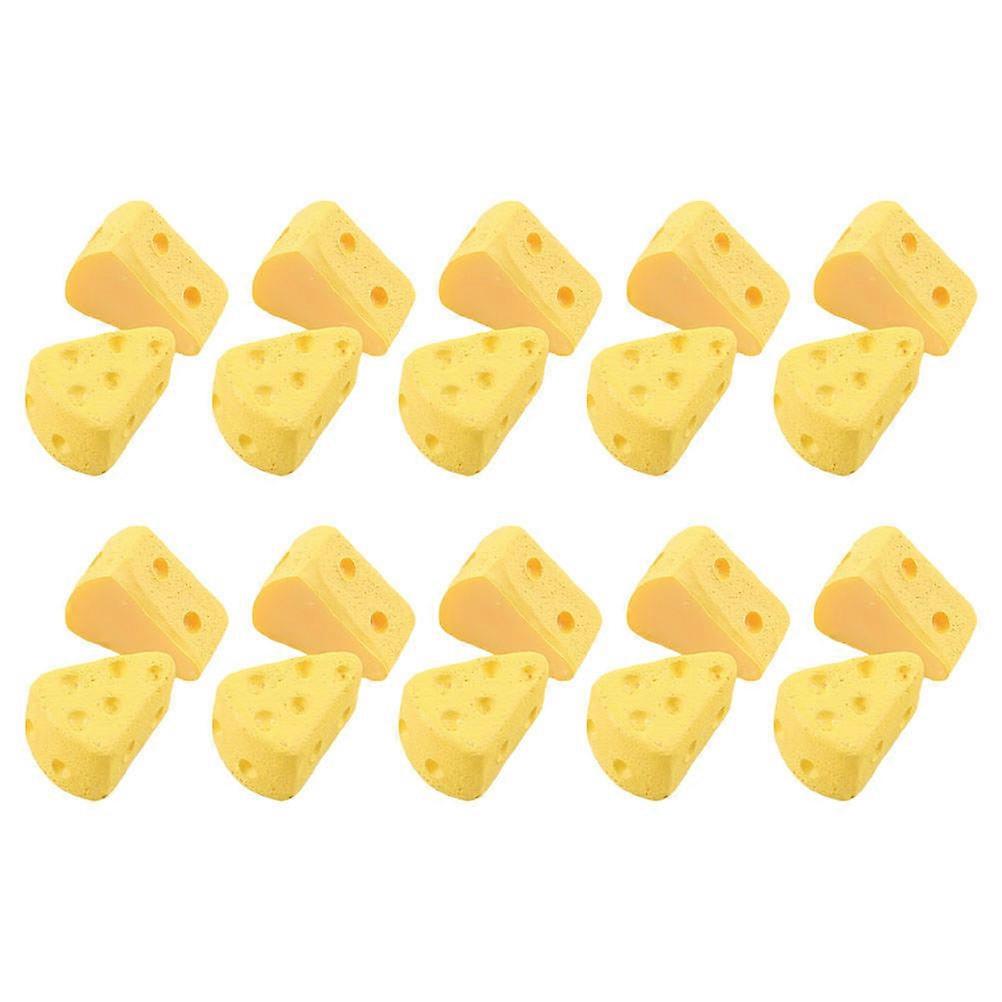 Simulation Cakes Fake Cheese Models for Decor 50Pcs Yellow Plastic Props