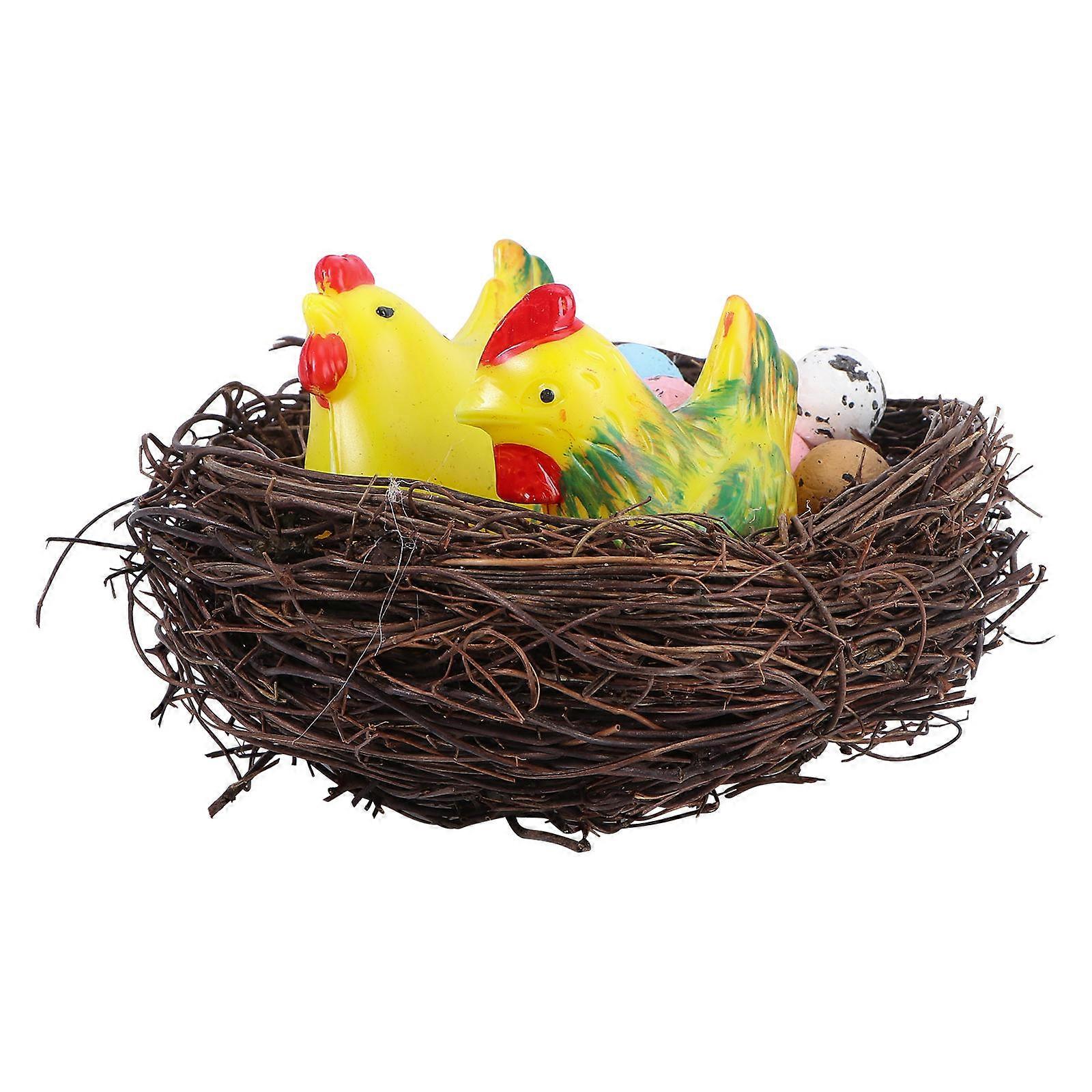 Easter Bird Nest Festival Ornament for Decorative Photo Props