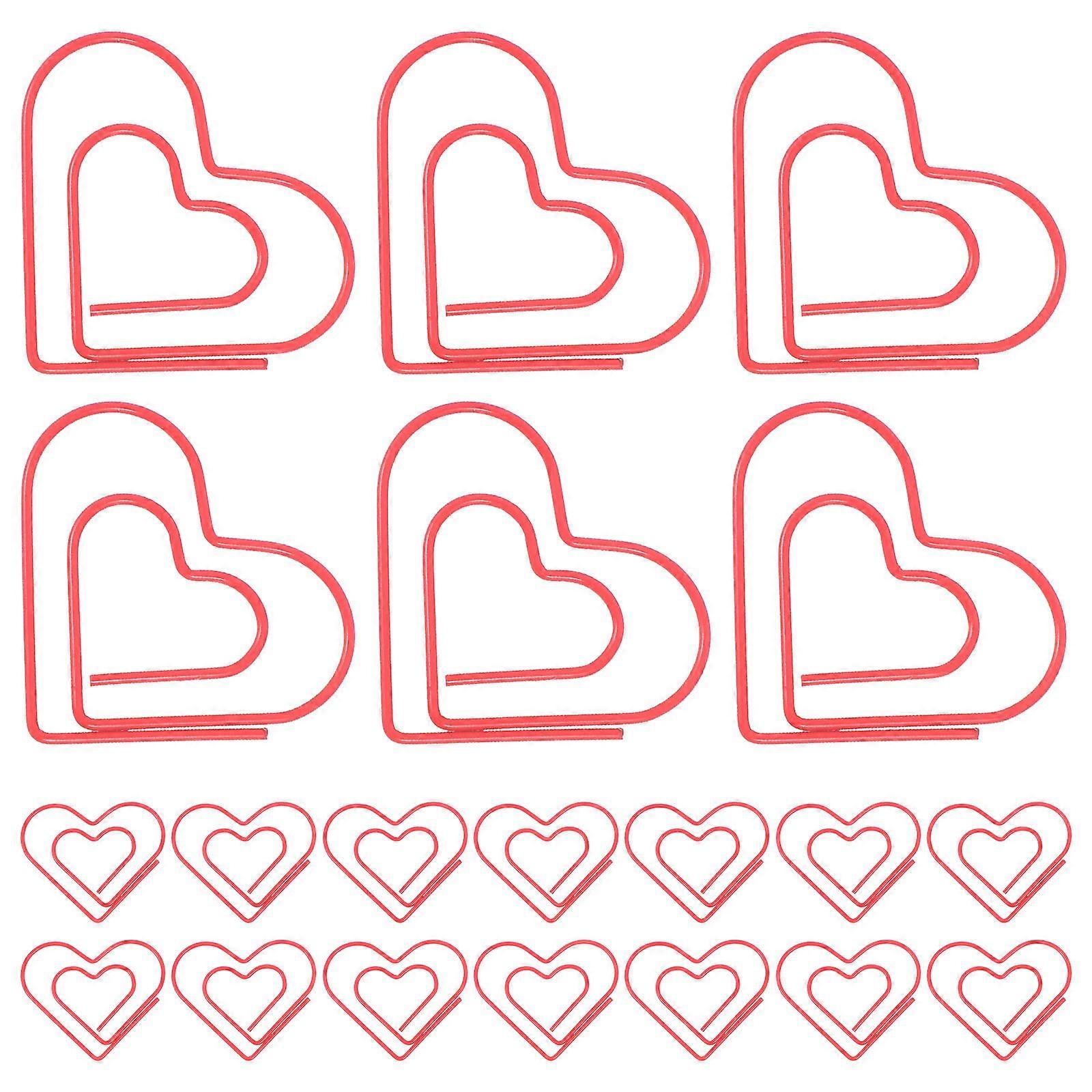 Metal Love Heart Shaped Paper Clips 40 Pcs Ideal For Work Gift Giving And School Projects