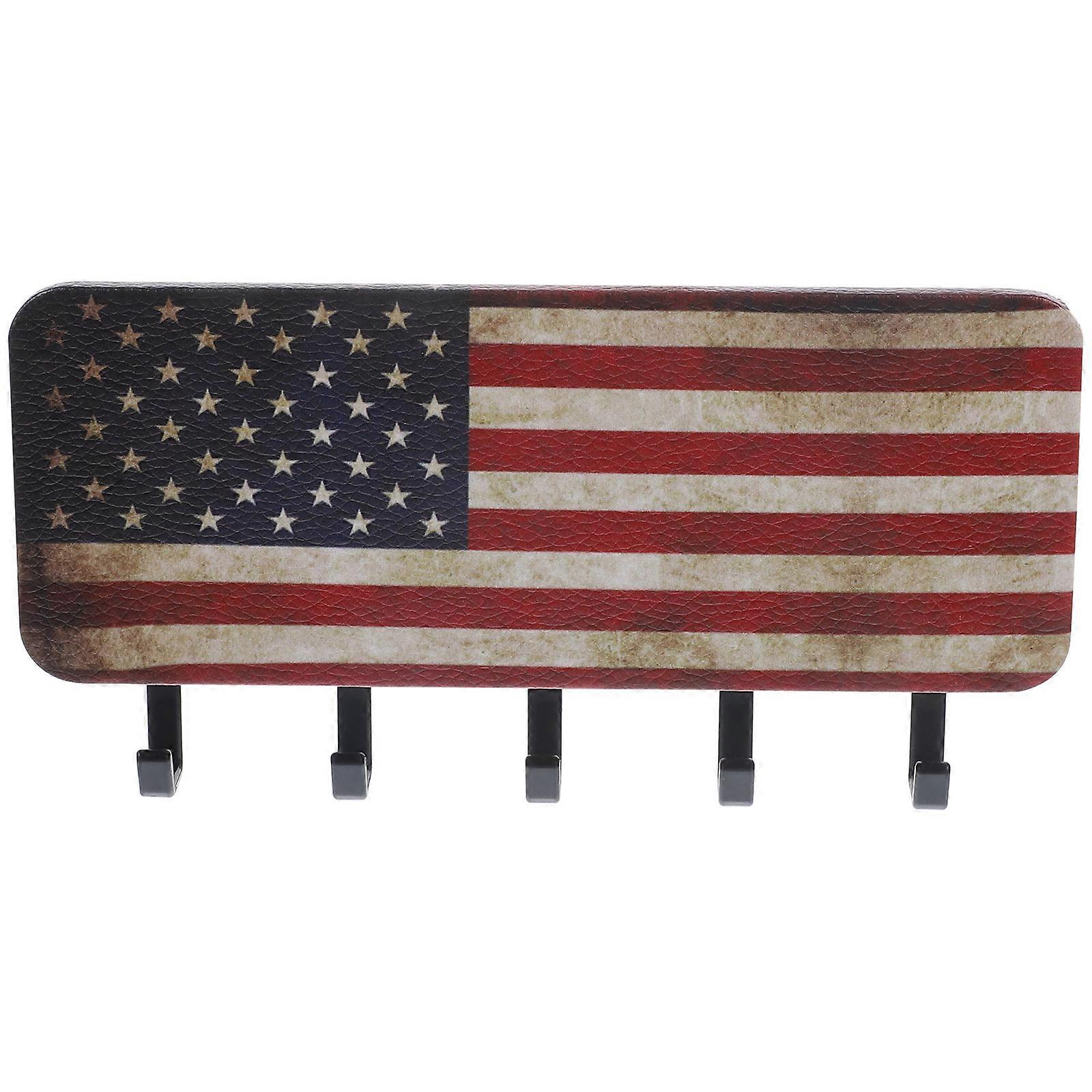 3Pcs Key Storage With Rectangular Shape Vintage Flag Design Key Holder Organizer For Home Entryway Use