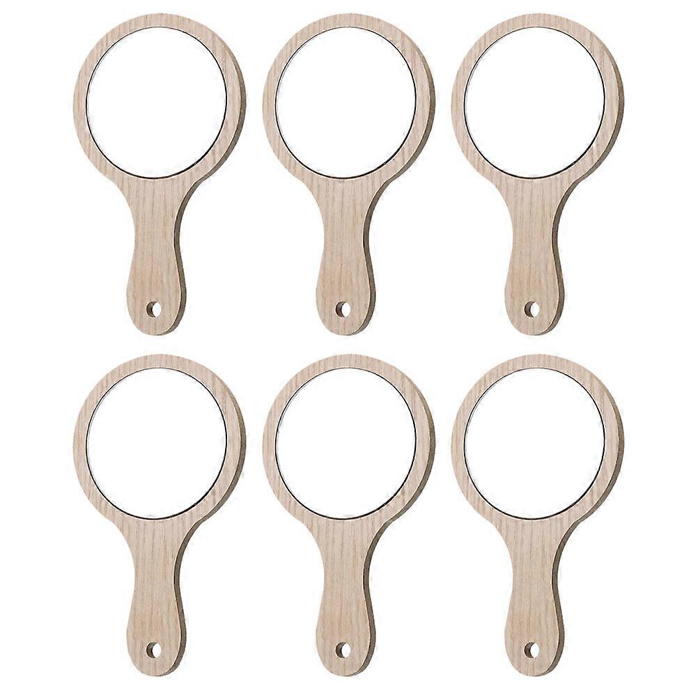 Cosmetic Makeup Mirror Wooden Handle for Makeup 18Pcs Handheld Mirror
