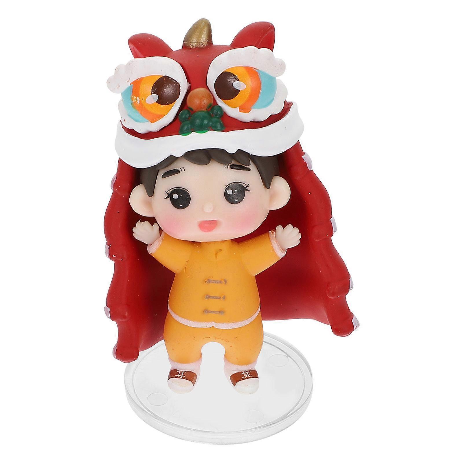 Birthday Baking Accessory 3Pcs Doll Decoration in Red