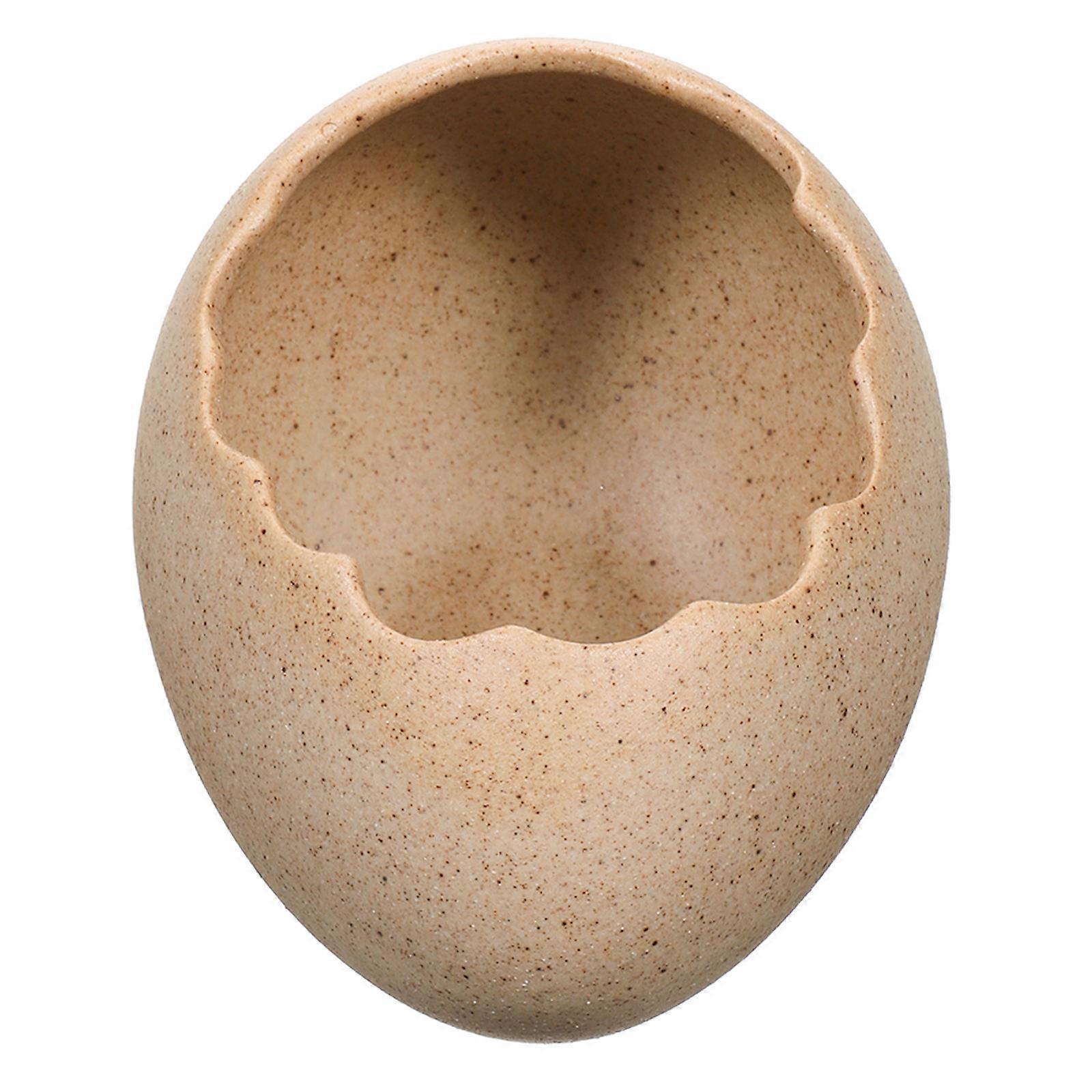 4Pcs Broken Egg Bowl Ceramic Dessert Bowl for Serving Beige