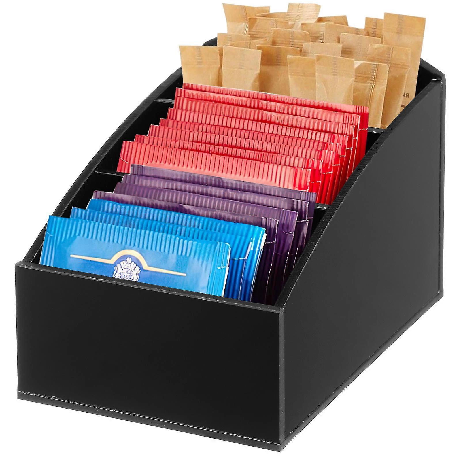 Sugar Bag Holder 3Pcs Storage Solution Designed For Home Use Office And Cafe Black Acrylic With Elegant Look