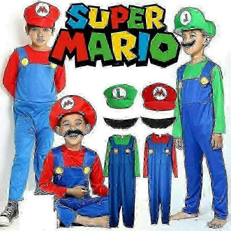 スーパーマリオルイージコスプレコスチューム高品質の大人の子供BZSM