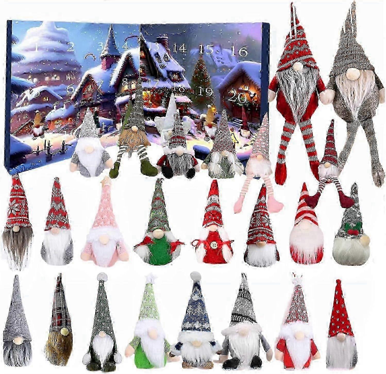 Ημερολόγιο Advent Countdown 2025 Gnome με 24 κομμάτια διακοσμητικών κούκλων Gnome