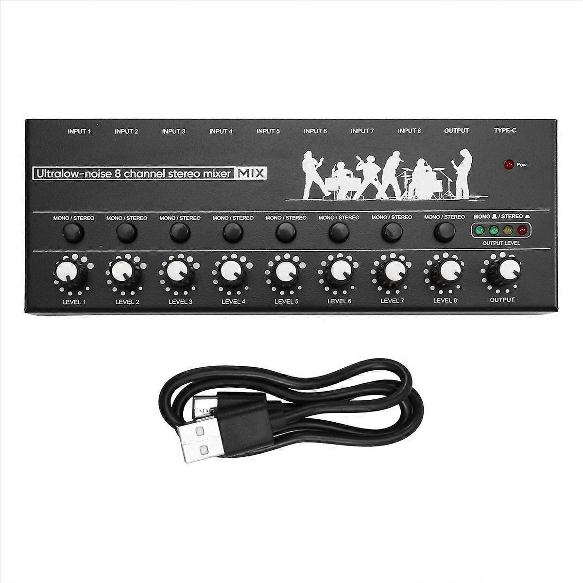 Stereo Mixer Sound Audio Mixer with Low-Noise Functionality