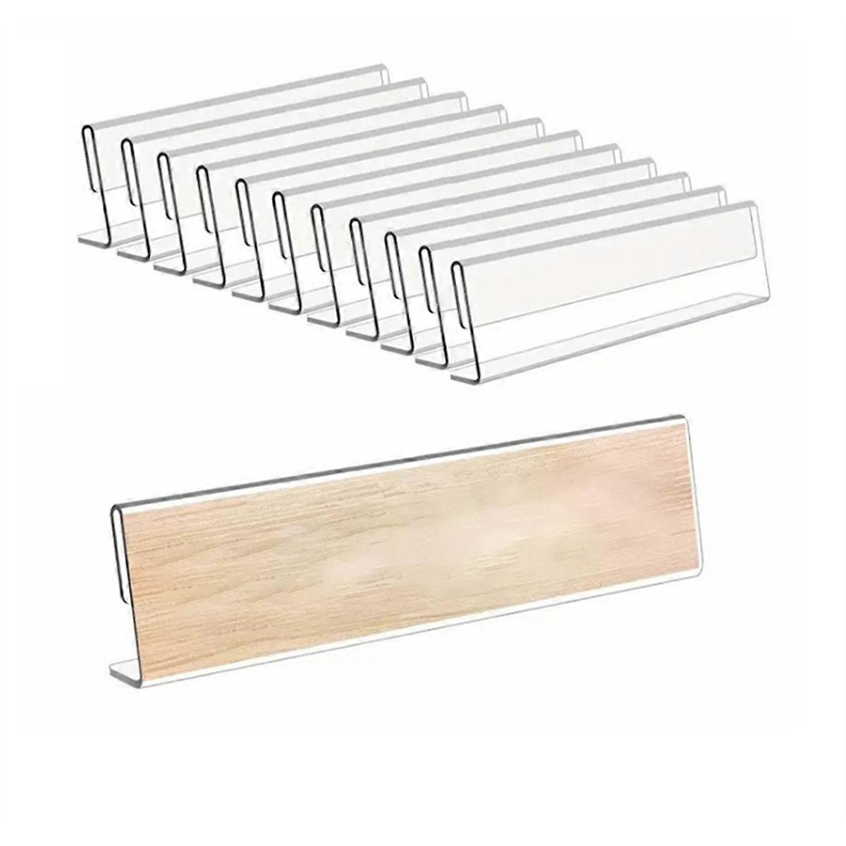 12 Pack Acrylic Desk Name Plate Holder, Clear Small 2x8 Double Sided Display Sign Holder Acrylic Name Tent Holders