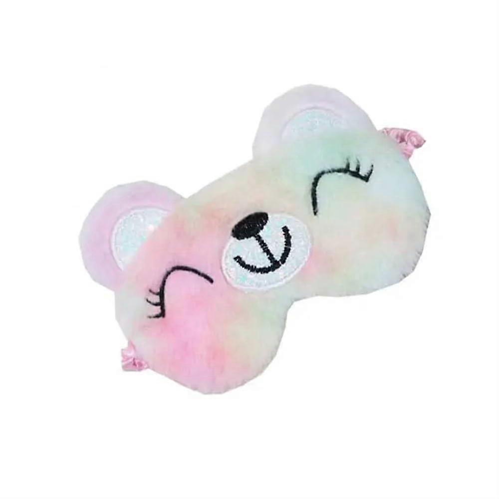 Sleep Mask Eye Cover Plush Blindfold for Women Girls Night Nap Animal Design Relaxation Care (10)