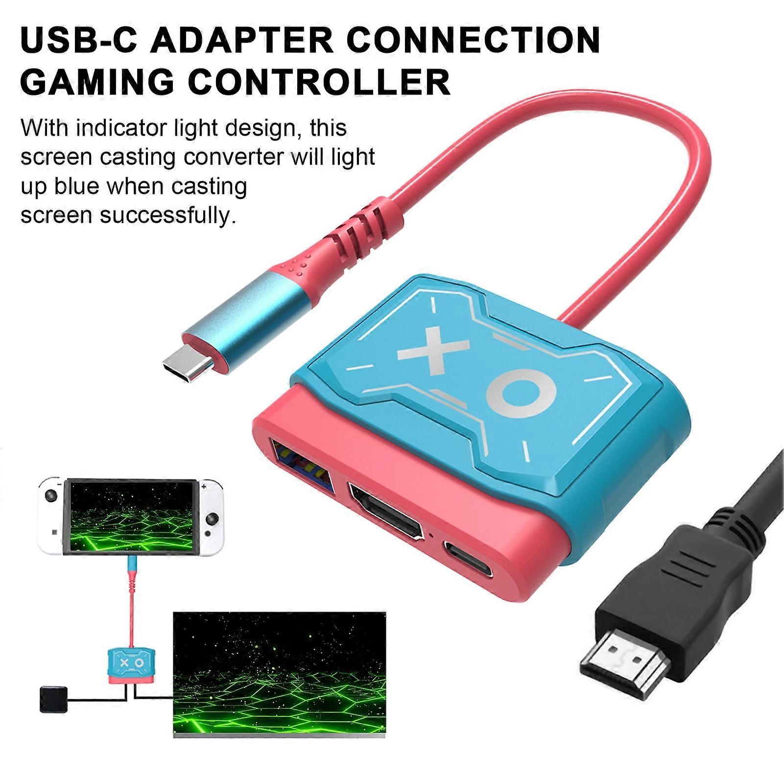 SUSUchens Compatible with-compatible Converter with Improved Heat Dissipation 4K Output HD-compatible Multi-purpose USB Hub Adapter Red