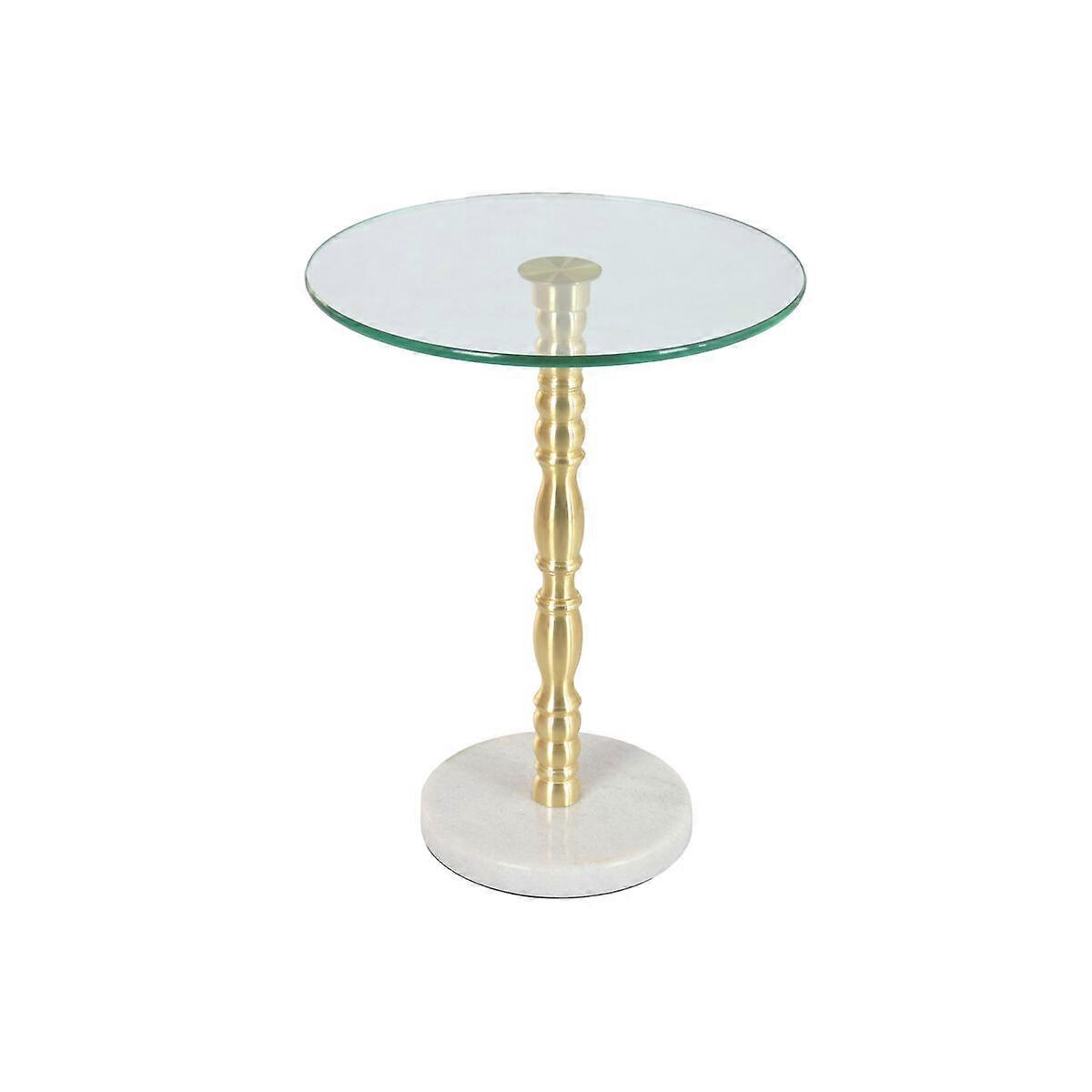 Side table Home ESPRIT White Golden 41 x 41 x 53 cm