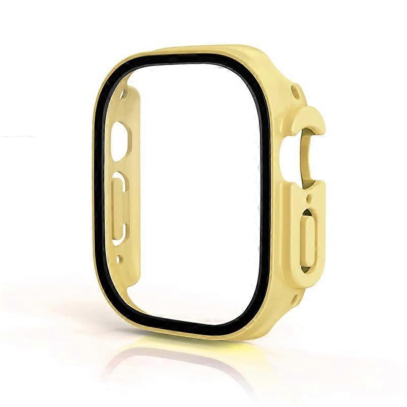 Glass Case for Ultra 49mm  Tempered Glass Screen Protector, Polycarbonate Bumper, Yellow