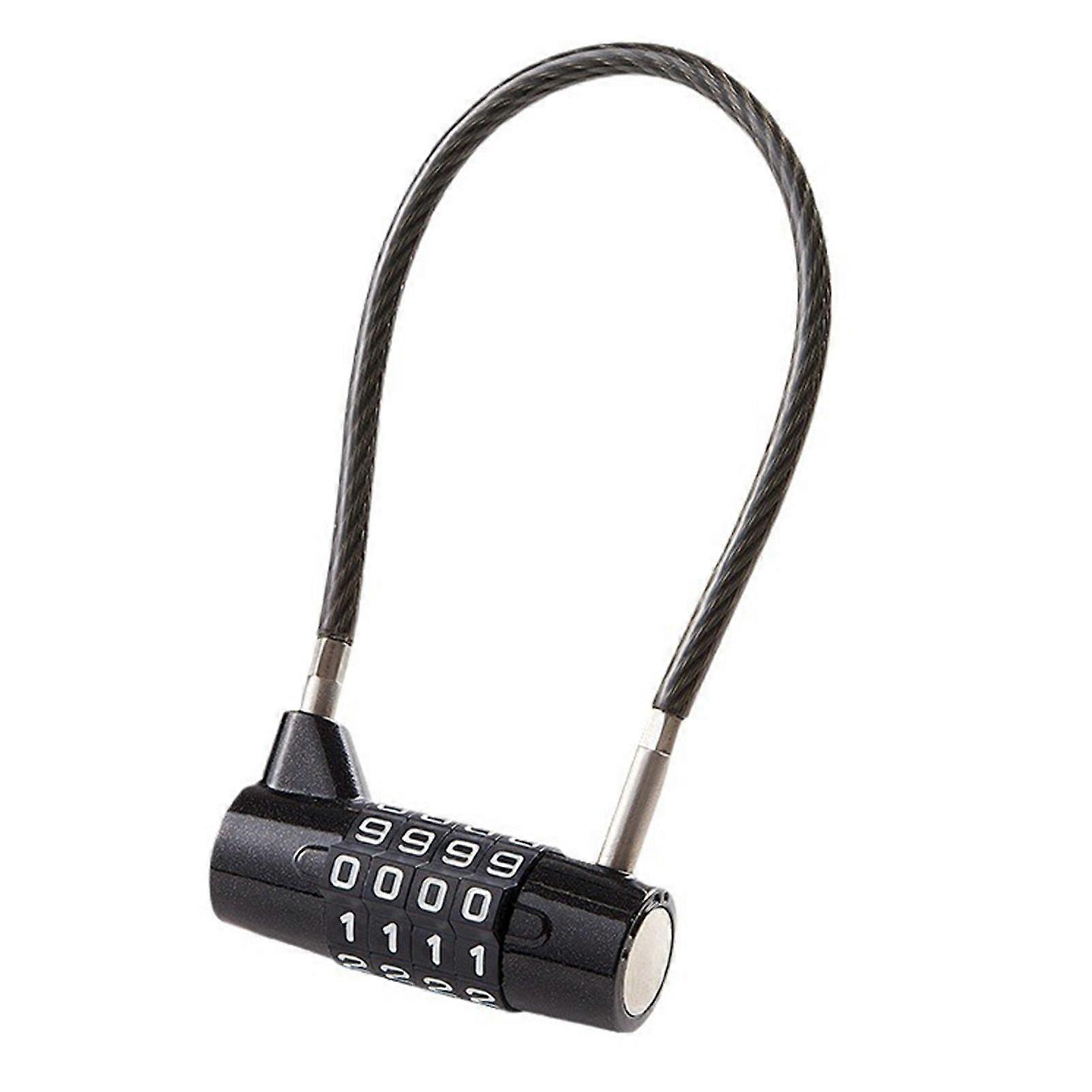 4-Digit Combination Lock Wire Rope Safety Coded Lock Zinc Alloy Multi-purpose Dormitory Gym Locker Cabinet Luggage Anti-theft Password Padlock