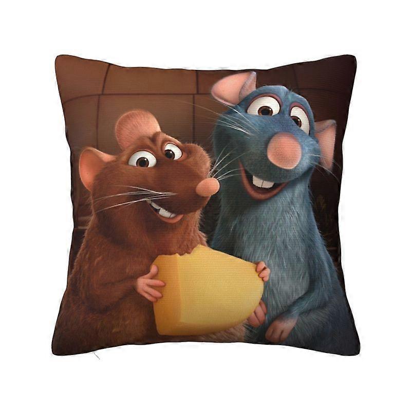 c396ラタトゥイユリトルシェフレミースロー枕カバー寝室の装飾カワイイクッションカバーソファスクエアポリエステル枕カバーkjs396