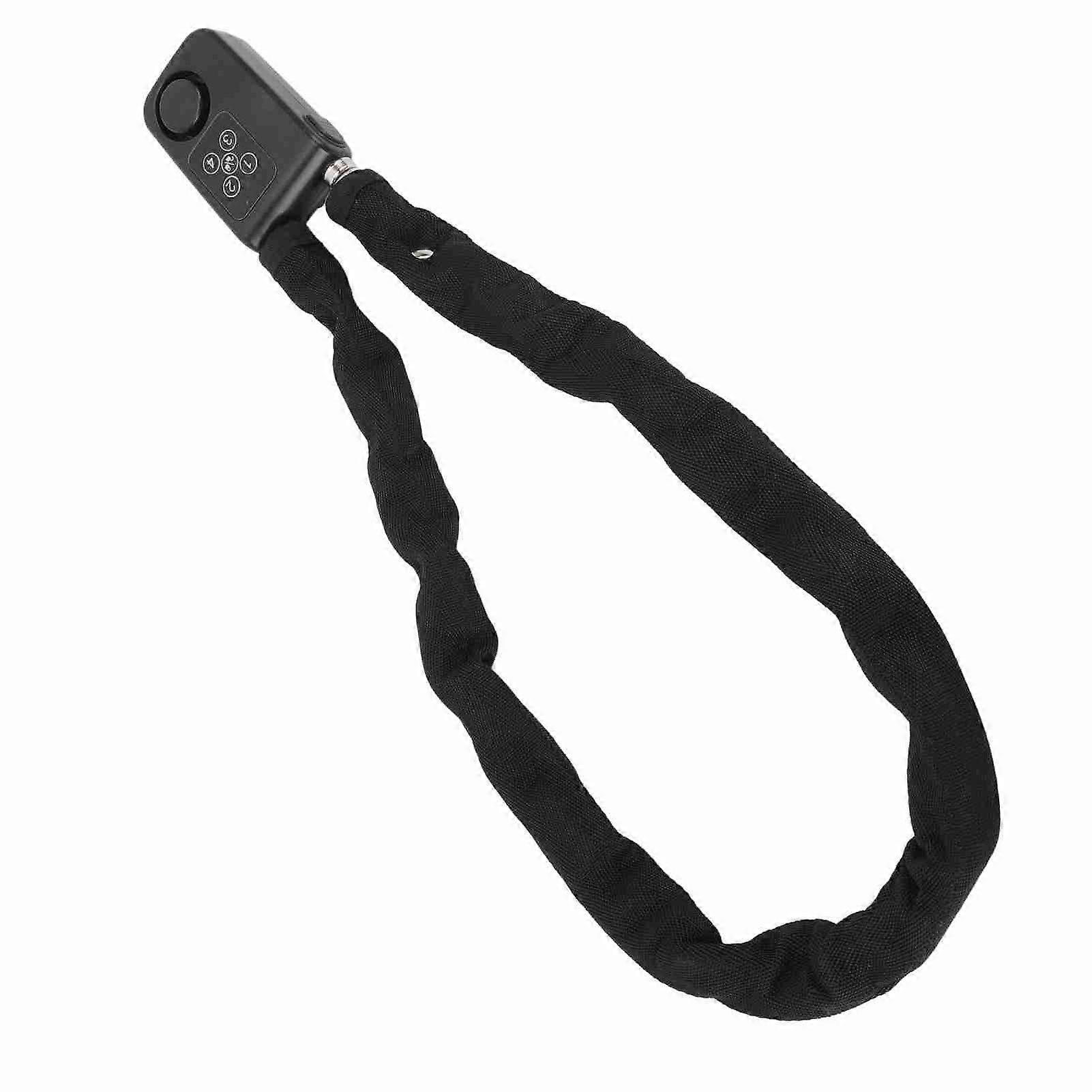 Anti Theft Chain Lock with 110dB Vibration Alarm Keyless Water Resistant Hydraulic Resistant Motorcycle Digital Password Security Lock Black 
