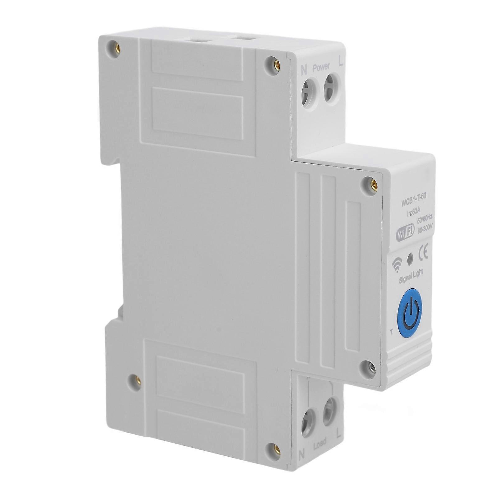 WiFi Circuit Breaker for Tuya APP DIN Rail Mount Remote Control Circuit Breaker Timer Switch AC230V 63A 