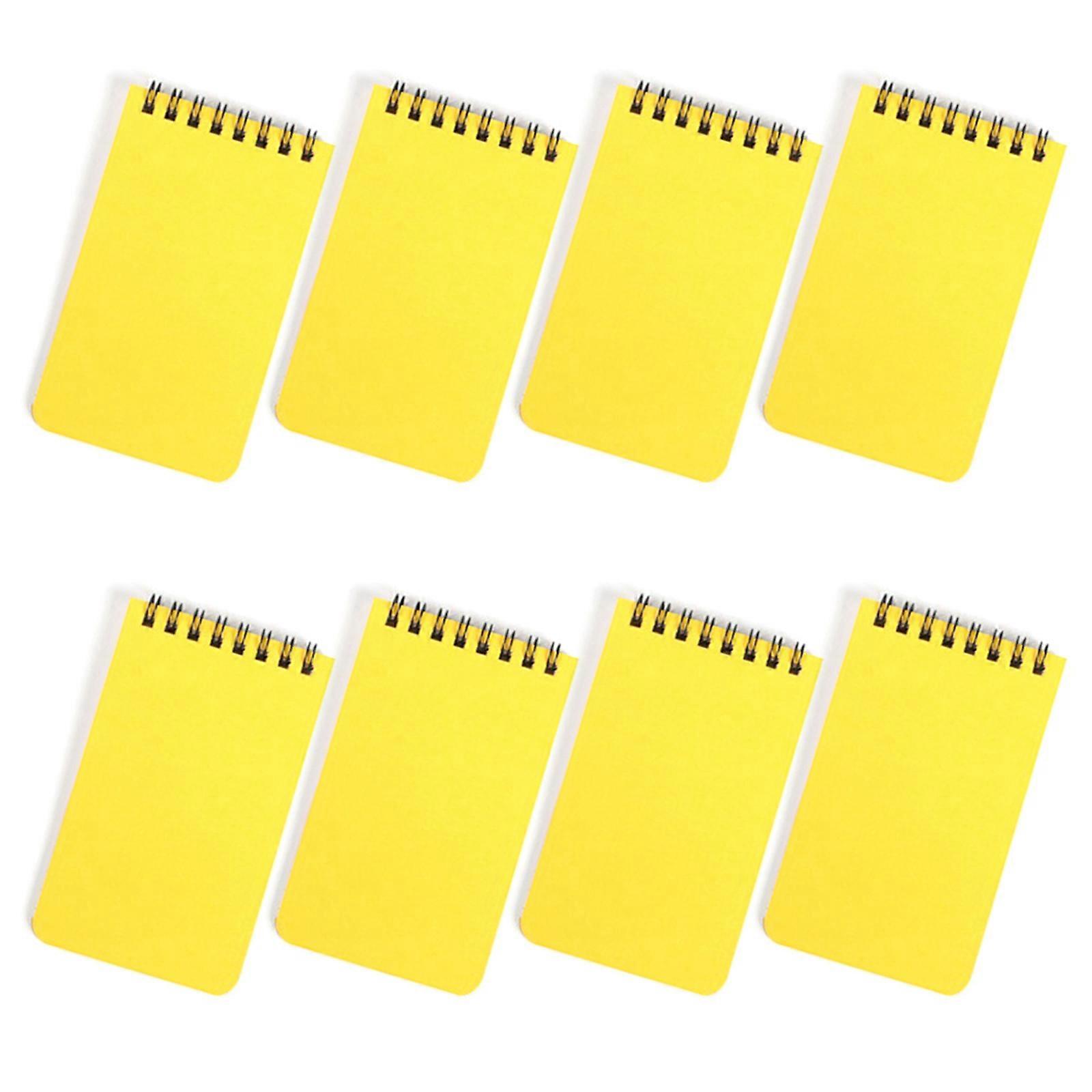 8Pcs Small Notebook 80 Sheets Unlined Twin Coil Binding Notepads 3x4.3Inch Writing Pad for Writing Noting Drawing  yellow