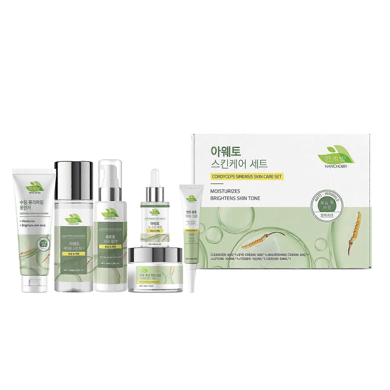 Hanchobit Cordyceps Sinensis Skin Care Set: Moisturizing, Hydrating, Smooth And Radiant Multi-Functional Facial Care Set