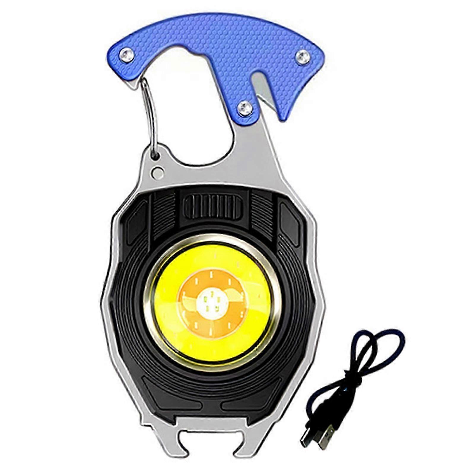 Cobs Keychain Light Multi-Function Mini LED Flashlight Emergency Light with Bottle Opener for Outoor Hiking