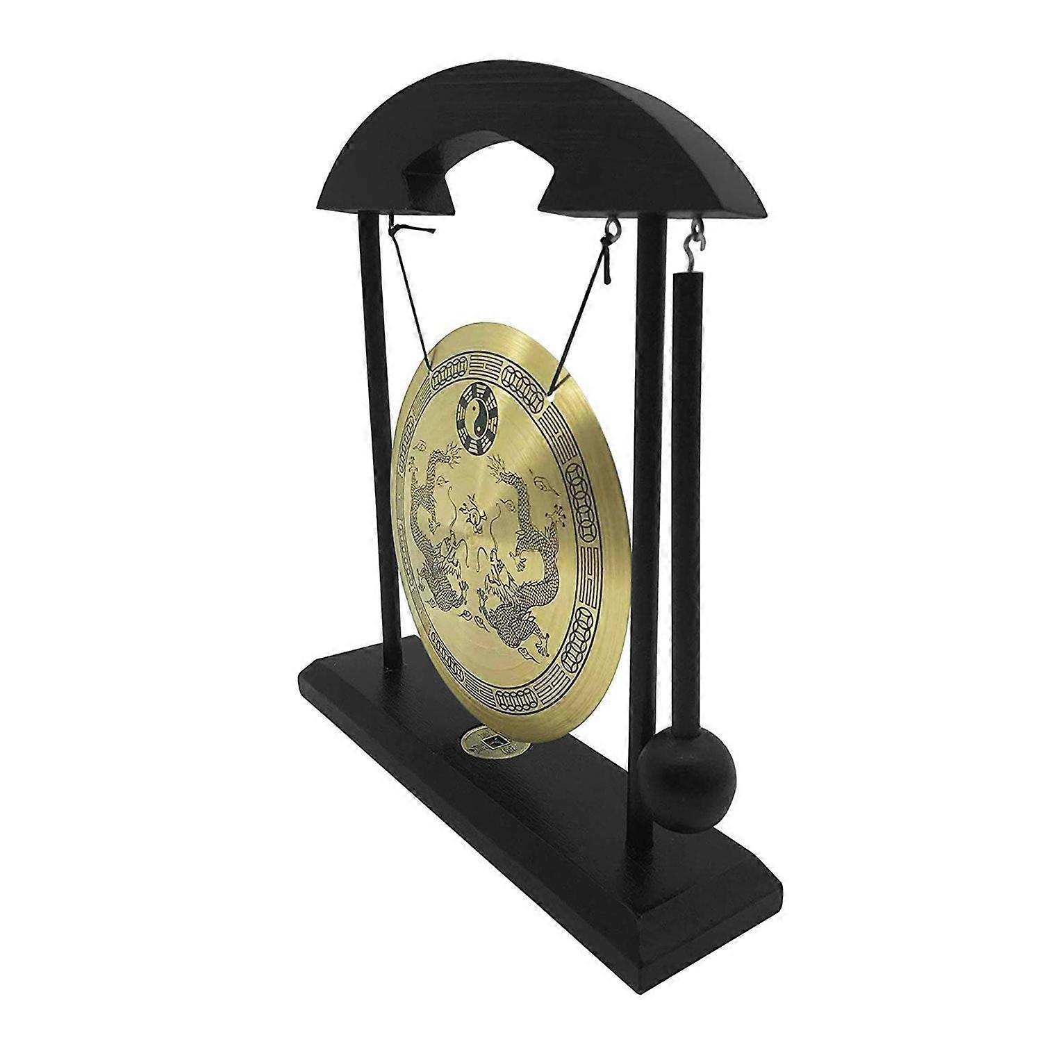 Mini Desktop Gong Table Wind Chime Percussion Instruments with Mallet for Home Decor Housewarming Gi