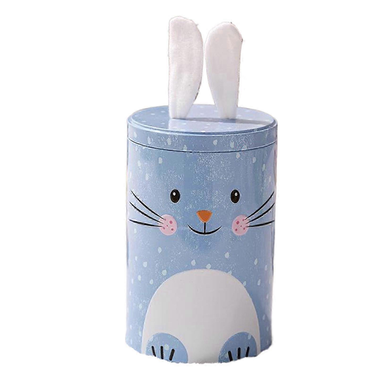 Bunny Tin Box Retro Style Candy Decoration Box With P Rabbit Ears Rabbit Storage Gift Box