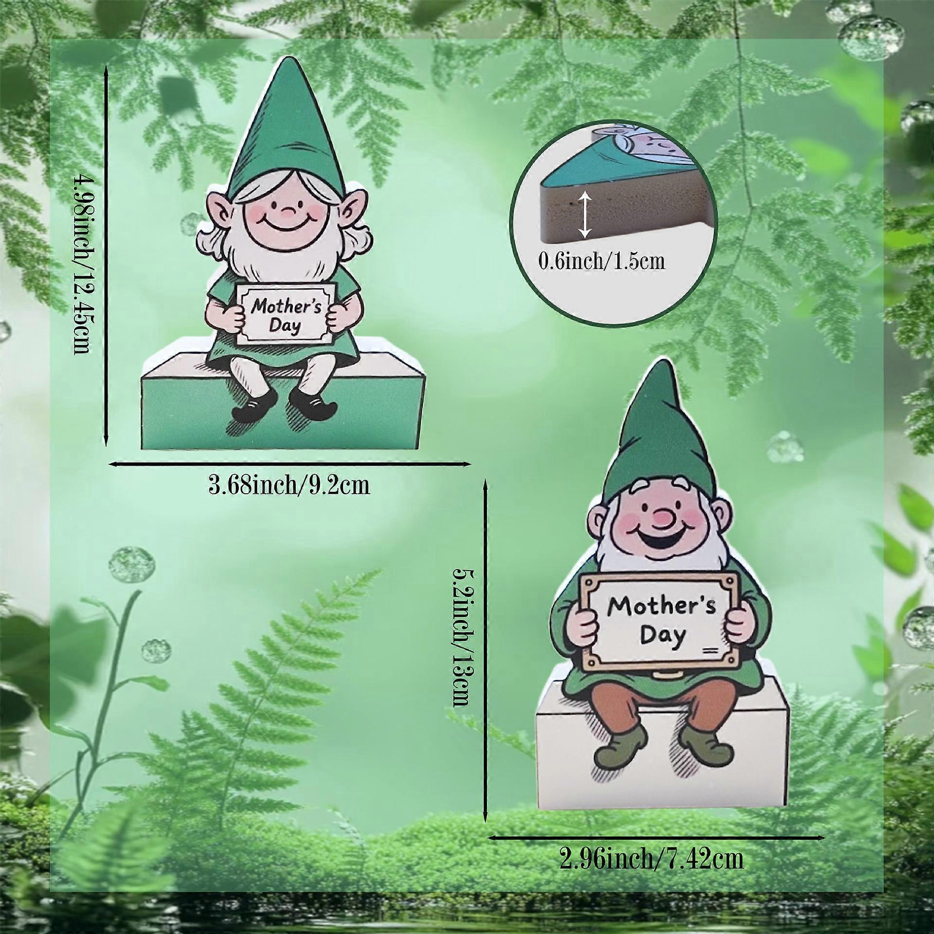 New 2-piece set of green dwarf happy mother's day chevron board ornaments, desktop decoration ornaments