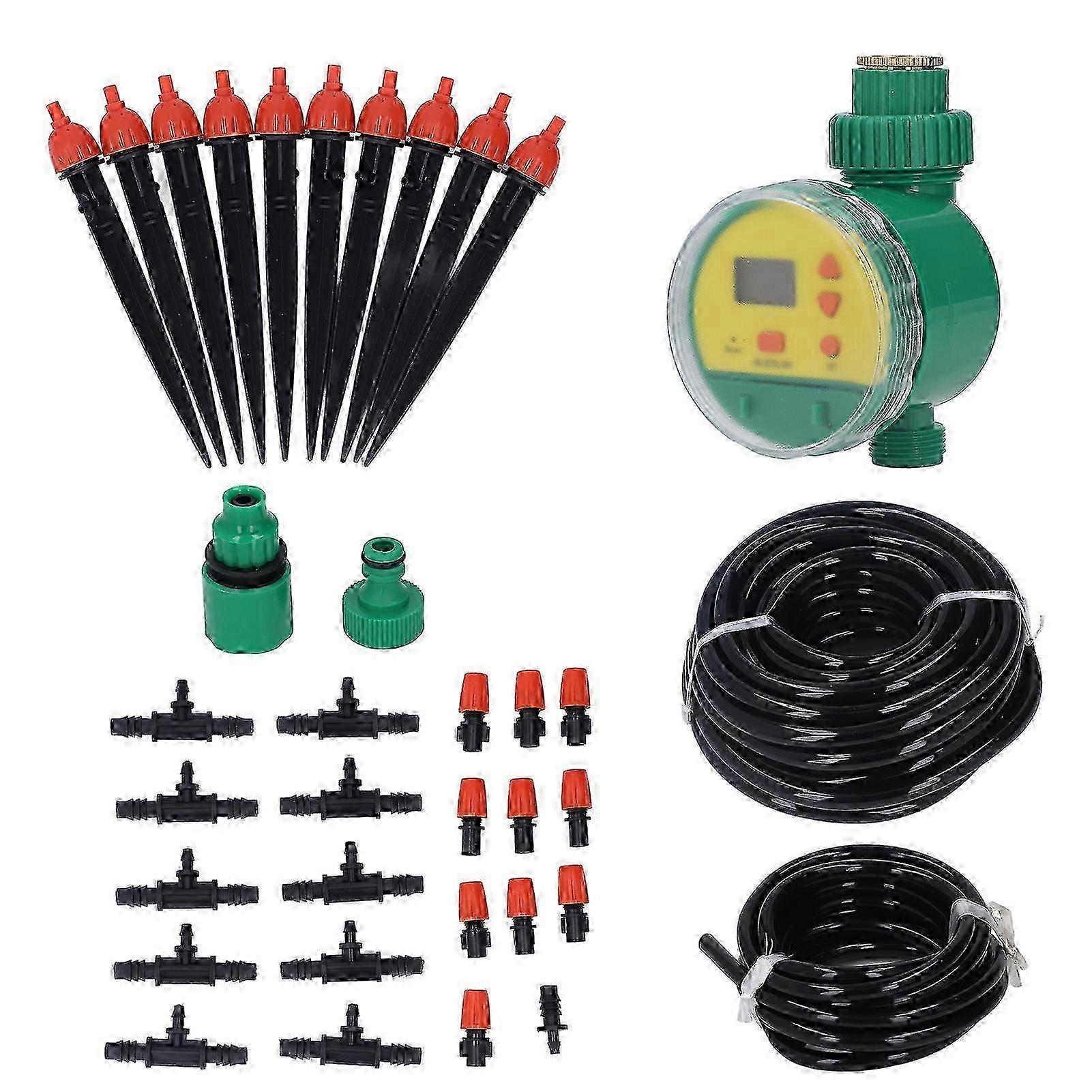 Irrigation Controller Kit Home Potted Plants Automatic Watering Atomization Timer 10m Hose 10 Nozzles Single Outlet 2025