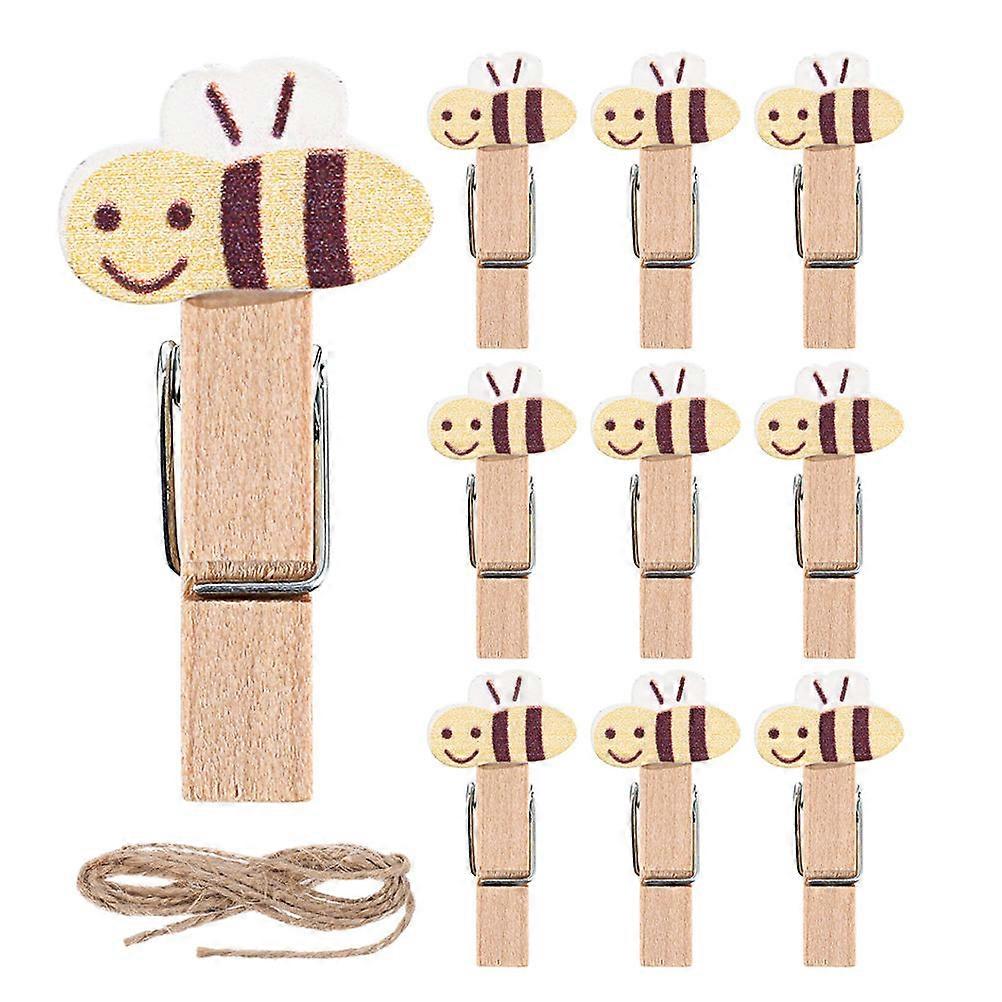 Wooden Clips For Photos And Snacks 30Set Cartoon Style Ideal For Art Display And Item Organization
