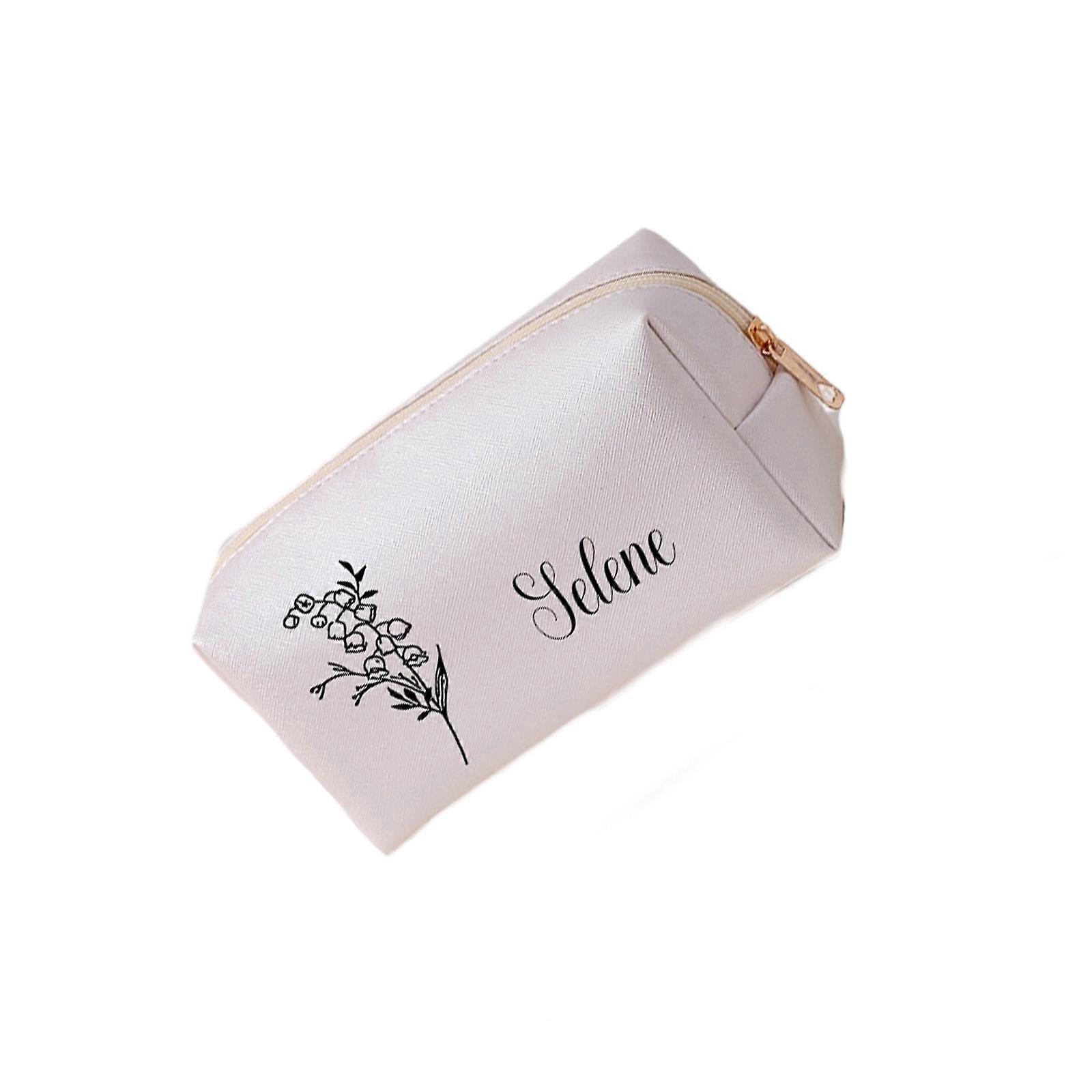 Large Capacity Waterproof Toiletry Bag With Easy Cleaning Lining Portable Cosmetic Pouch For Daily Use  White