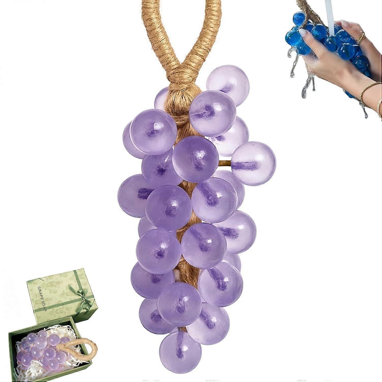 Crystal Grape Soap with Gift Box, Handmade Crystal Grape Soap Gentle Cleansing Soaps, Decorative Soaps Bars, For Washing Hands And Fresh Air Men Women