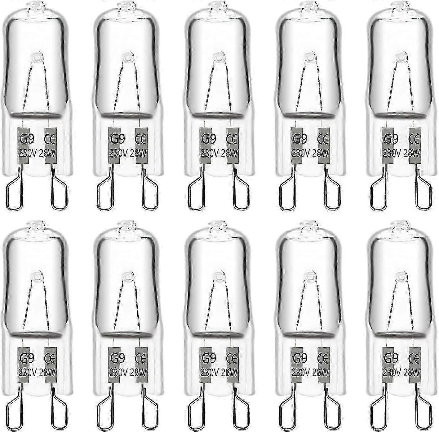 10-pack dimmable G9 halogen bulbs 28W 230V 370LM