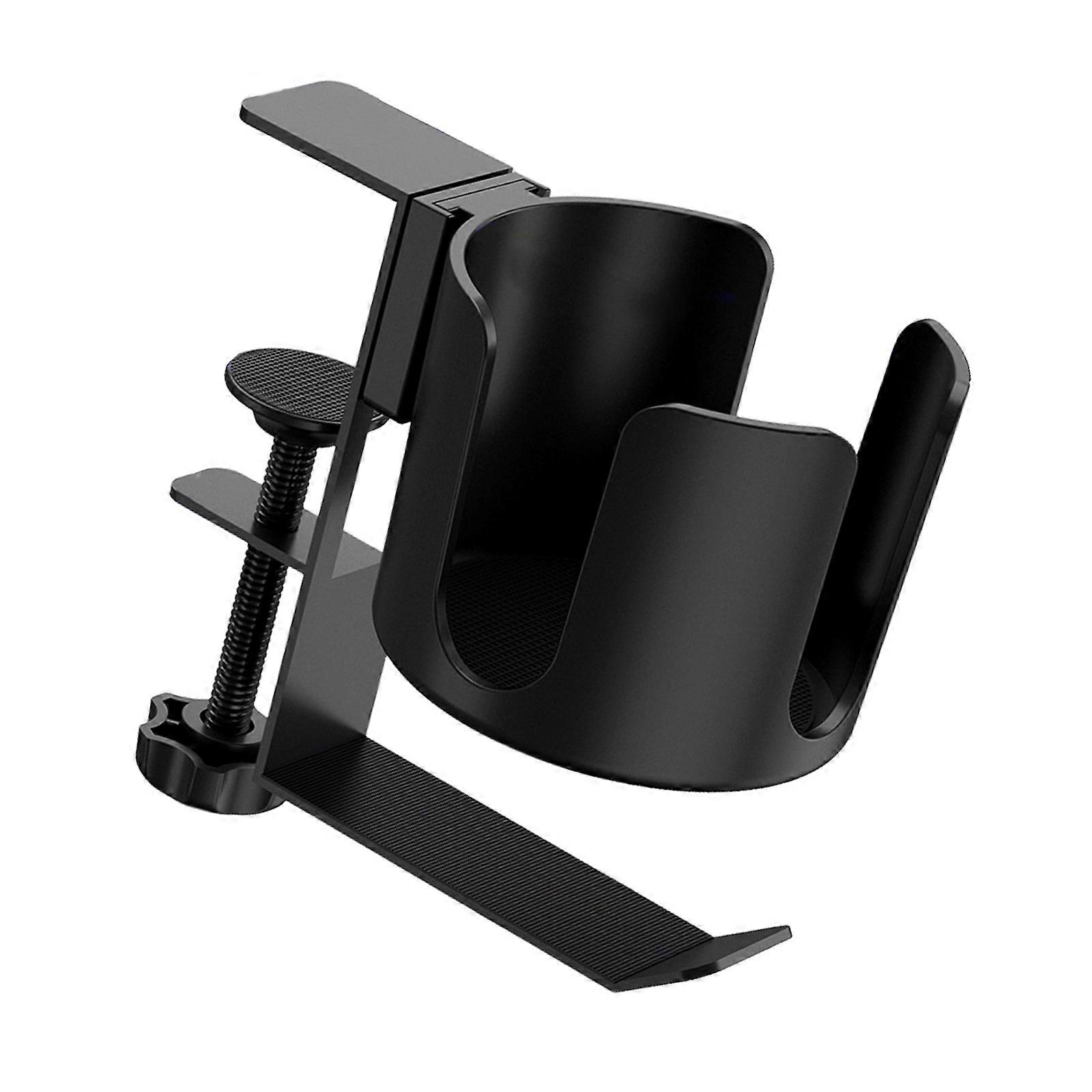 Desk Clamp Cup Bracket With Headphone Storage Hook Height Adjustable Iron ABS Construction Not Tool Setups Multicolor