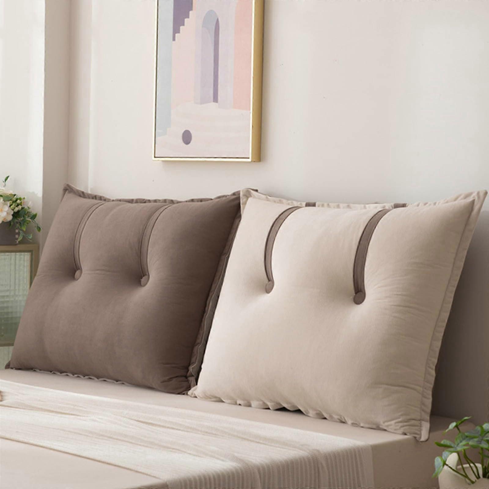 Brown Headboard Cushion Large Reading Pillow with Back Support for Bed and Sofa 100x60x15cm