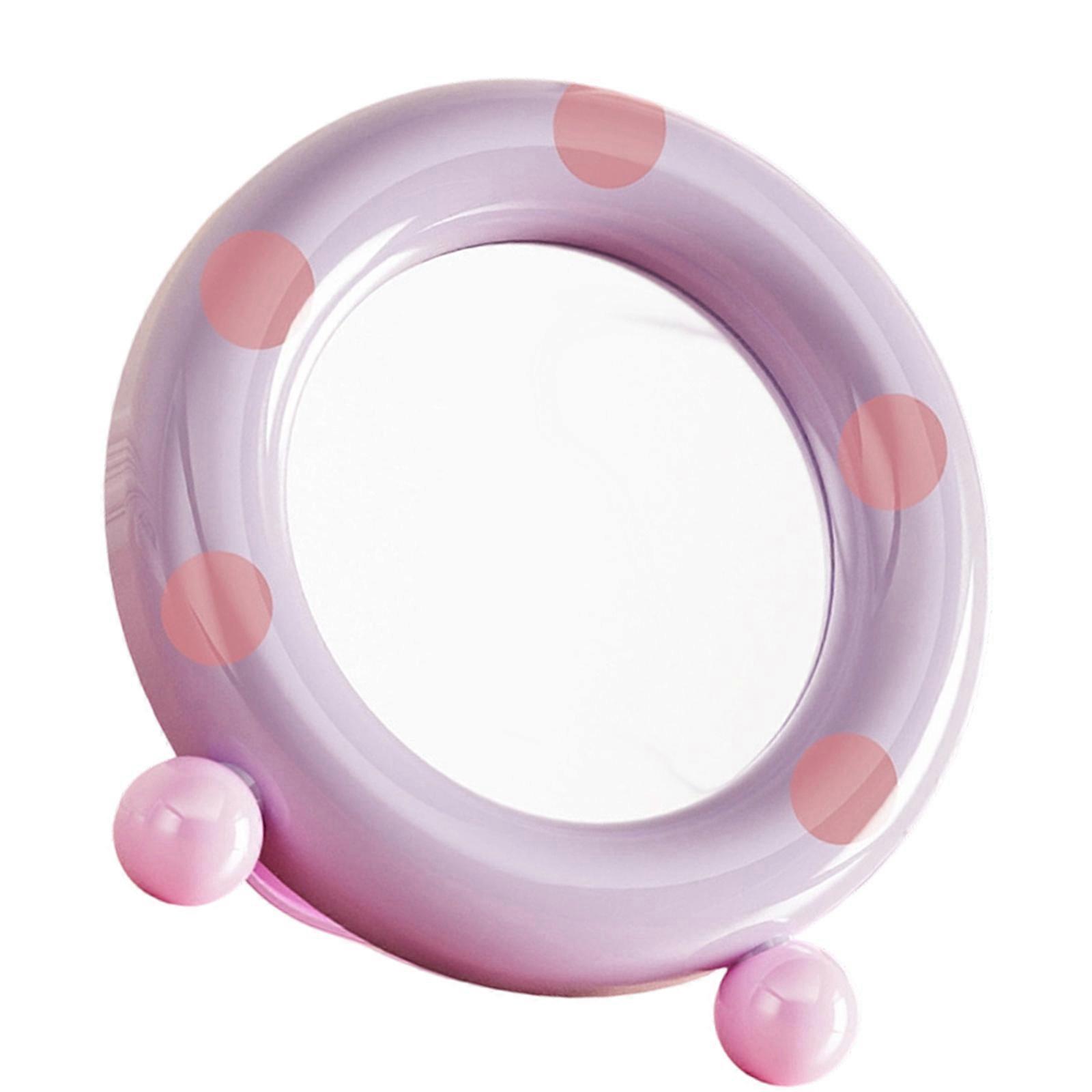 Vanity Mirror Featuring Shockproof Creative Design And 360° Rotation For Precise Makeup Application  Purple powder