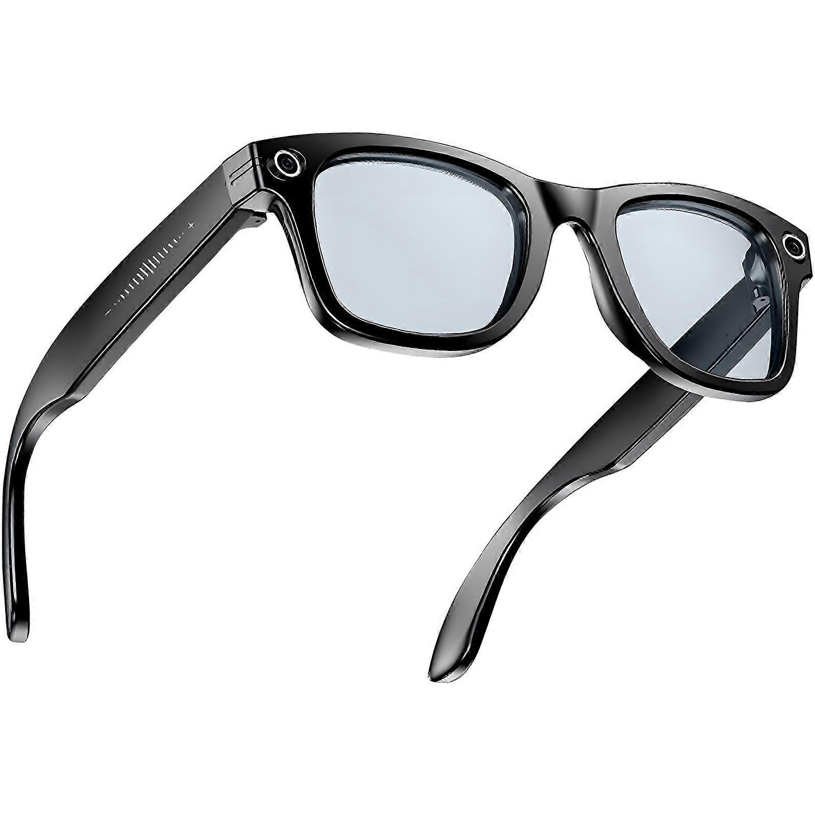 Intelligent Camera Glasses AI Stabilized 800W High Resolution Anti Shake Technology Build In WiFi Transfer For First Person View  Black