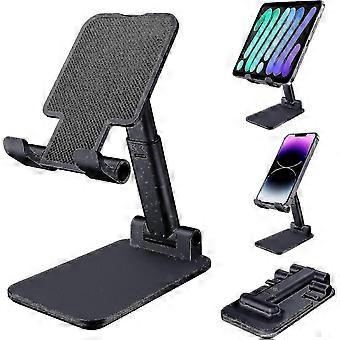 Phone Stand, Foldable Tablet Stand Mobile Phone Holder For Desktop Compatible With Samsung Ipad Mini Iphone All Smartphone Smartphone(black)