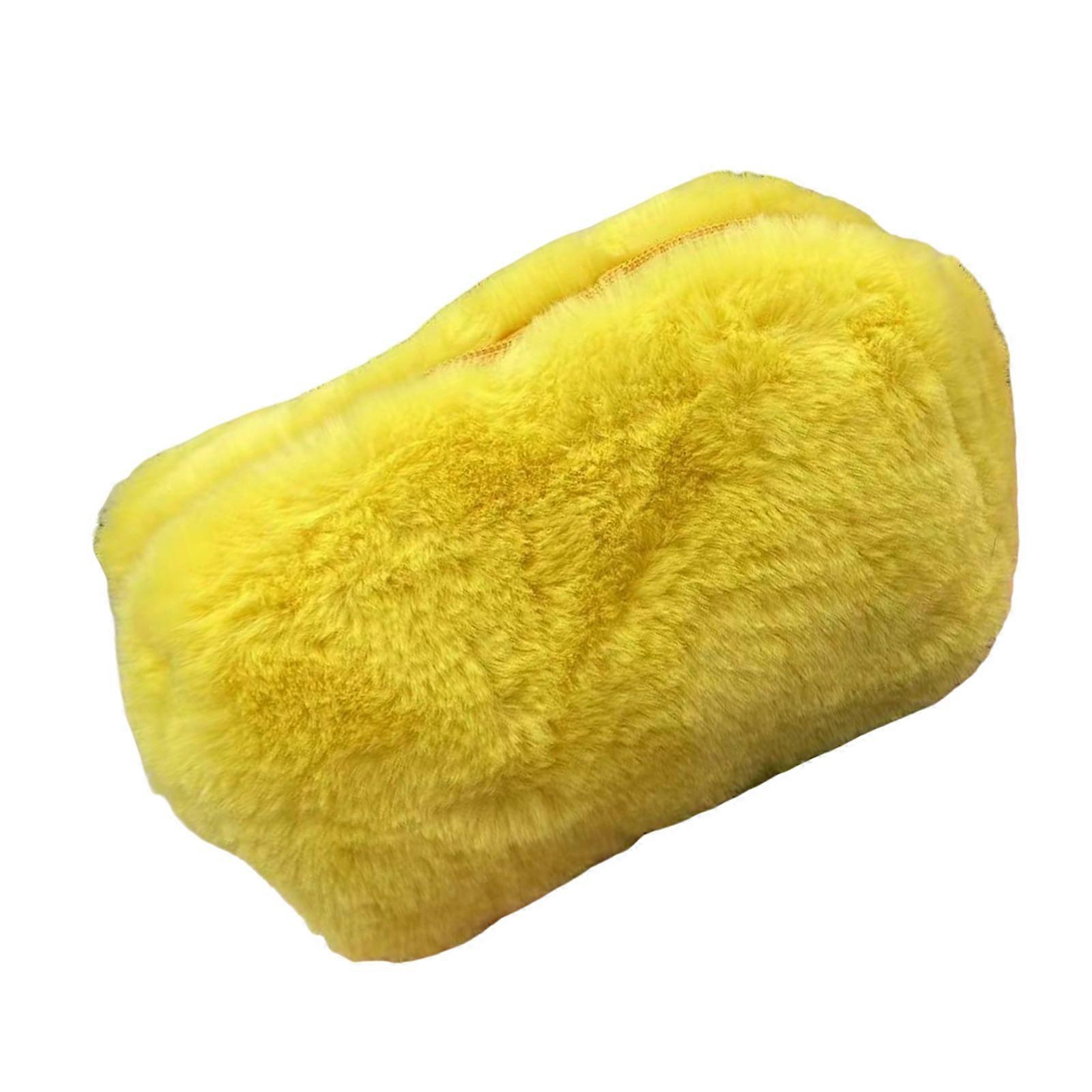 Plush Pen Case With Large Storage Capacity Vibrant Soft Lightweight Secure For School  Yellow