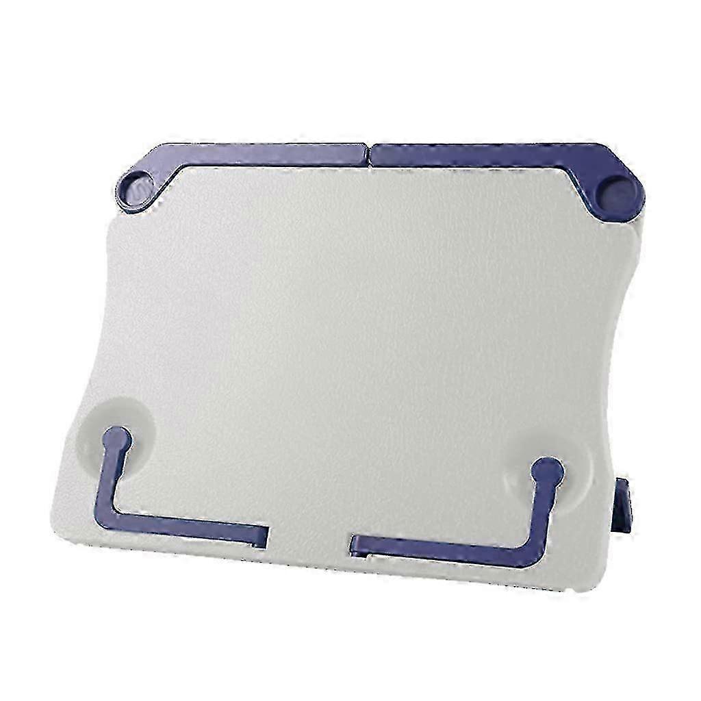 Book Stand for Reading in Bed, Lap Book Holder with Page Clips, Adjustable Height, White