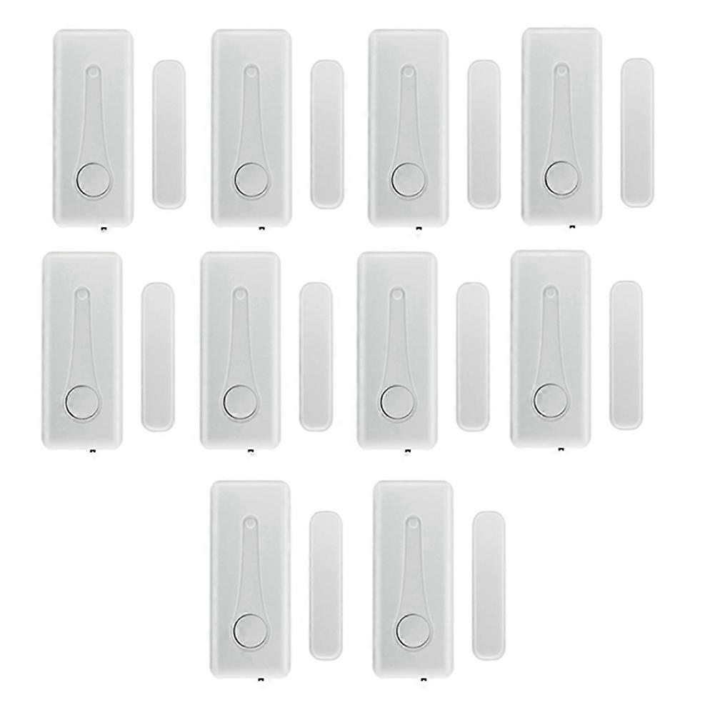 10 Sets 433MHz Wireless Magnetic Door Window Sensors for Enhanced Home Security Compatible with Home Burglar Systems