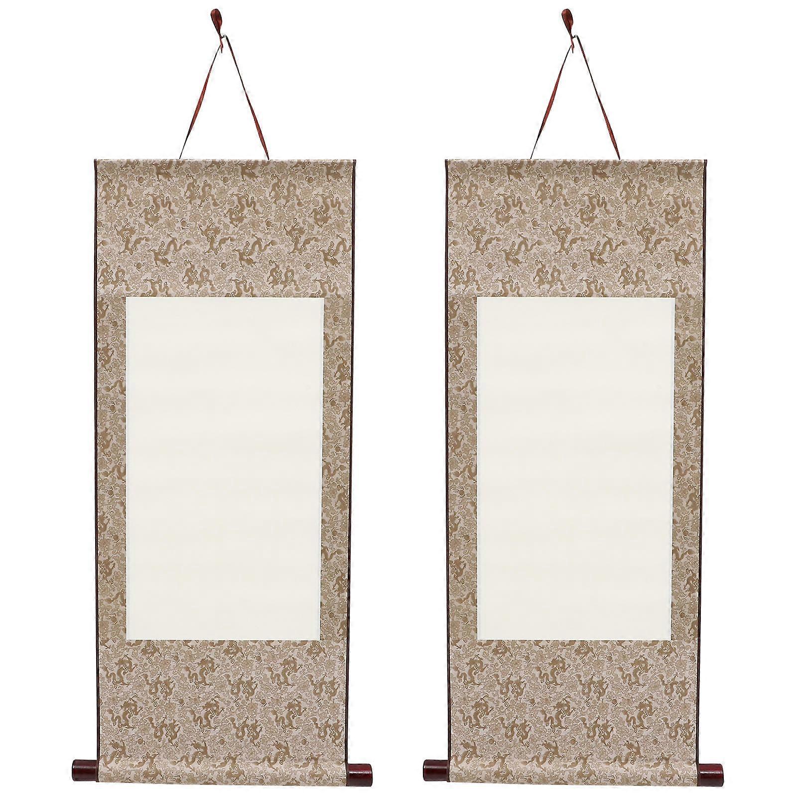 2pcs Blank Chinese Scroll Paper Painting Scroll Custom Chinese Calligraphy Paper
