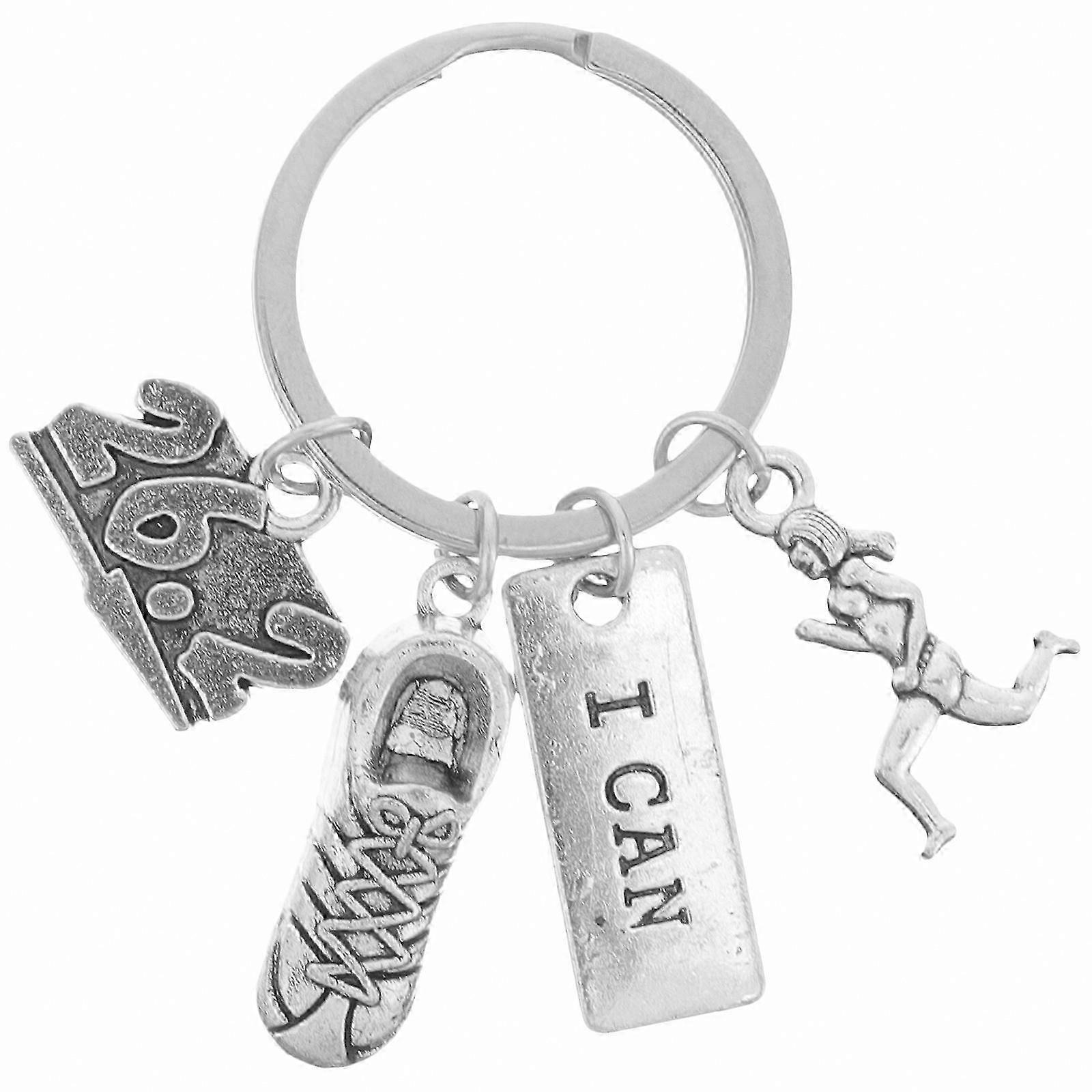 Marathon Keychains for Running Enthusiasts - Inspirational 26.2 Pendant Key Holders, Decorative Craft Ornaments, Perfect Keepsake Gift