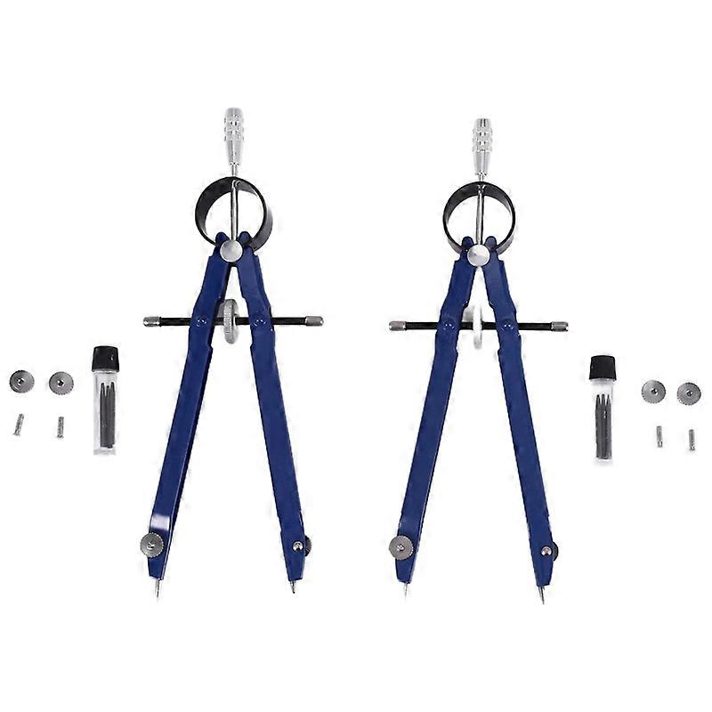 Hot TTKK 2 Pack Drafting Compass With Lock Math Bow Compass Drawing Metal Compass With Wheel Geometry Compass Bow Divider Precis