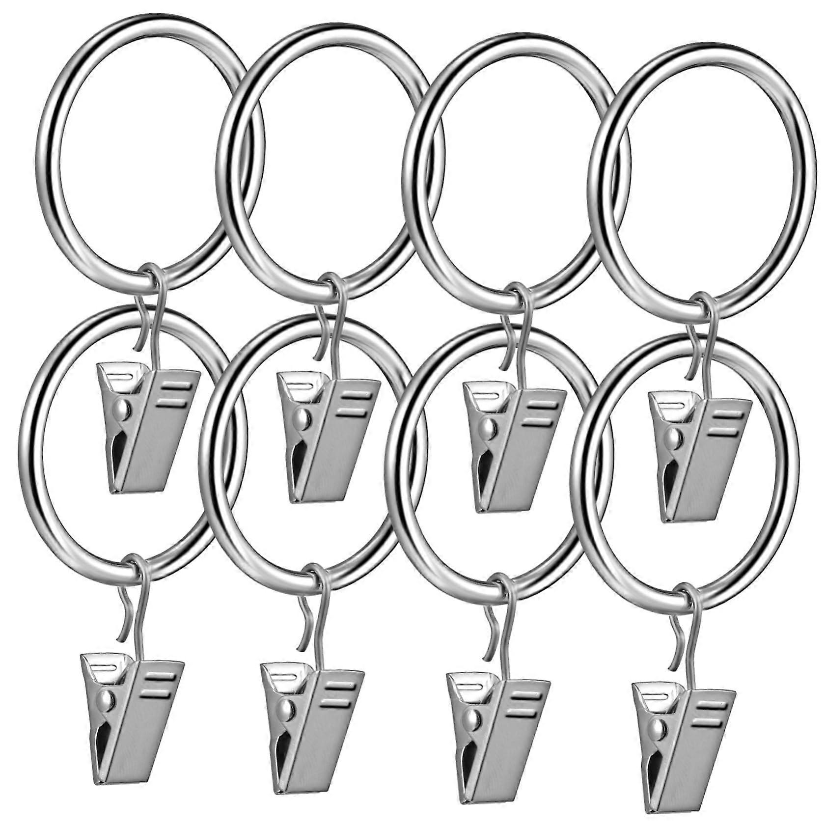 40pcs Shower Curtain Hooks with Rustproof Clips for Bathroom Curtains and Drapes