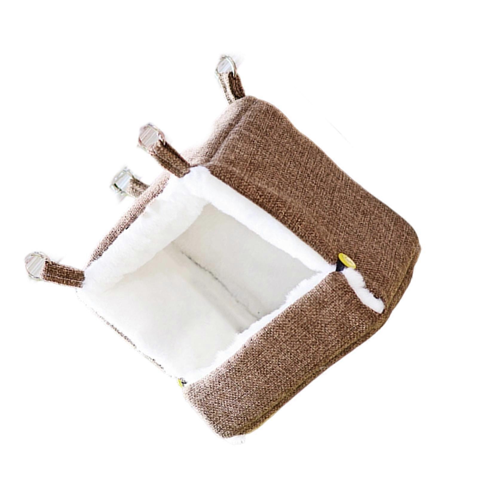 Fleece Conure Warming House Hanging Bird Cage Accessory with Regulator for Cold Weather Comfortable Roosting Space  Pink