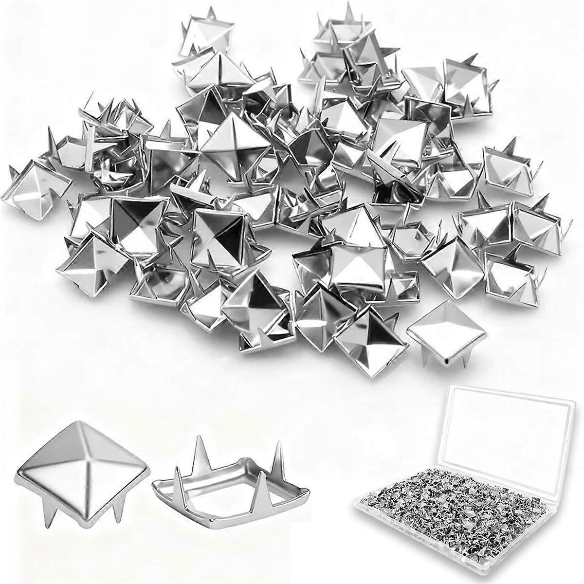 1000PCS 10mm 4-Prong Square Spikes