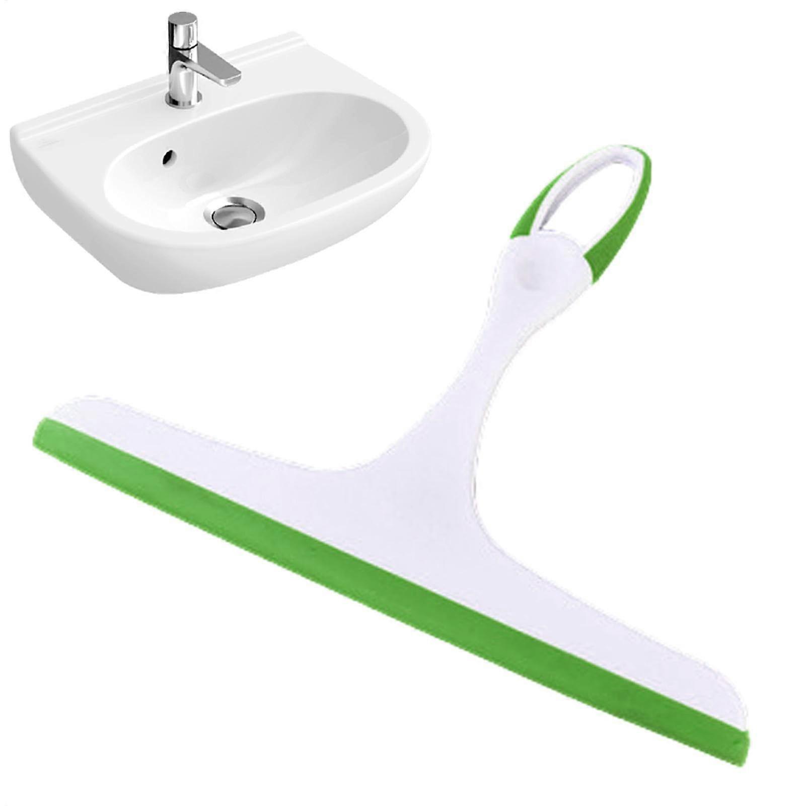 Shower Door Squeegee with Ergonomic Handle for Bathroom Glass, Window, Mirror Cleaning – Green