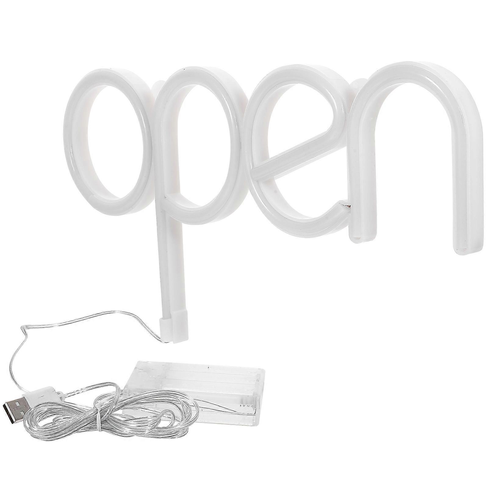 Open Neon Sign LED Light for Decoration White PVC Material