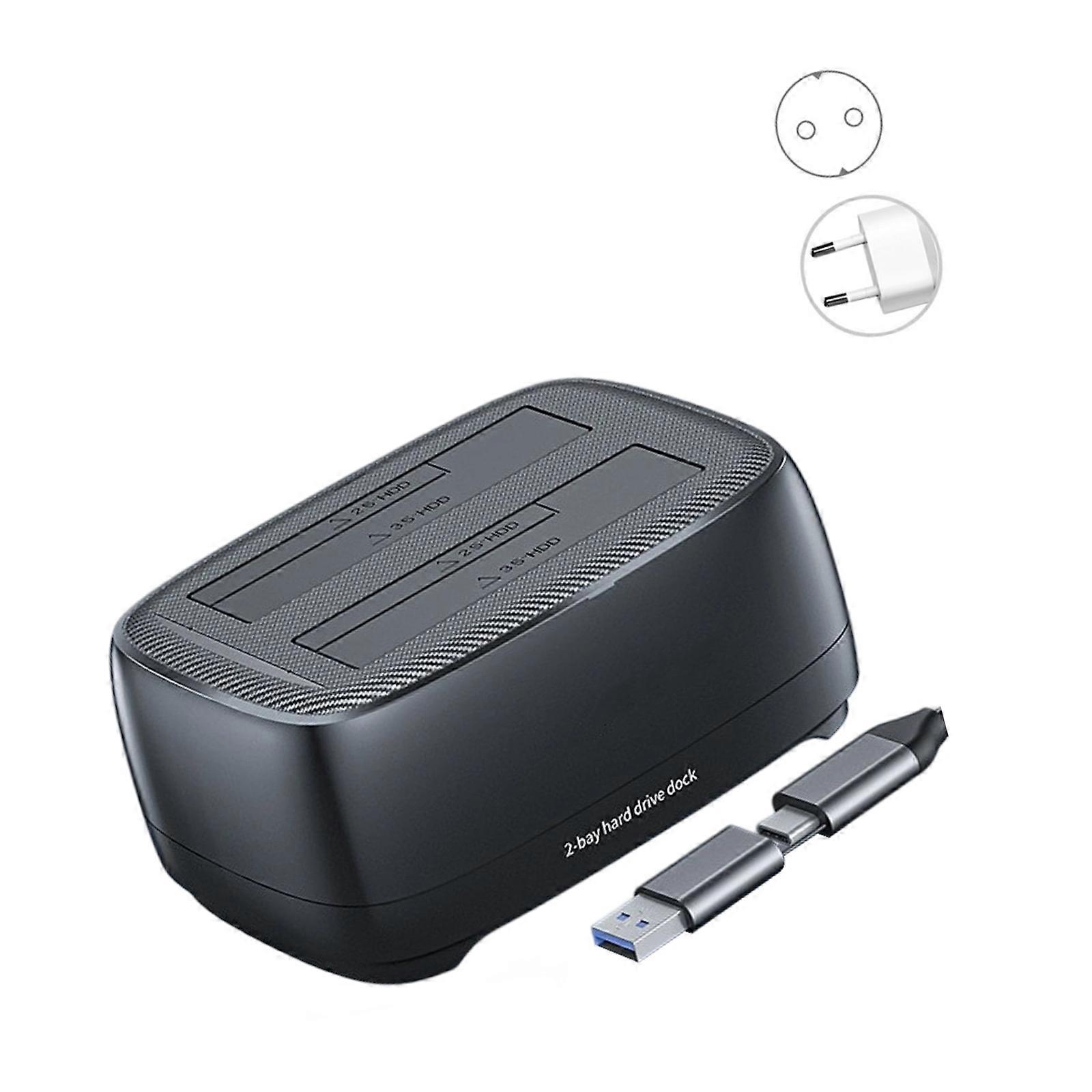 Double Slot Hard Drive Docking Station Offlines Cloning Feature 2.5inch/3.5Inch Compatibility USB3.0 Data Transfer Multicolor